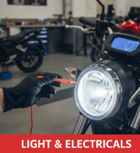 Checking bike headlights, indicators, and horn regularly. Bike Maintenance Check List