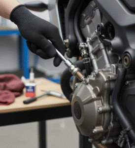 Replacing spark plug for better bike performance. Bike Maintenance Check List